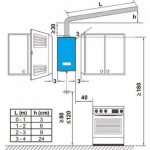 Layout of a gas water heater in the kitchen